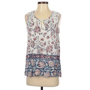 Solitaire Floral Boho Tie Front Multicolor Tank Top Women S
